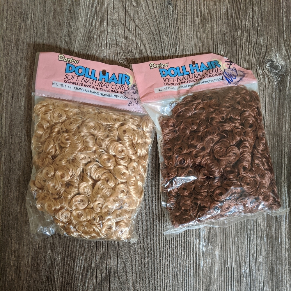 2 4 oz Packs Darice Curly Doll Making Hair